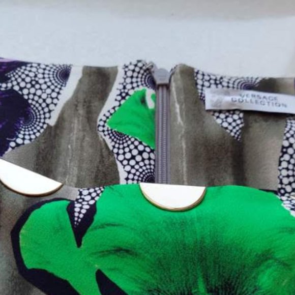 NWT - Versace Collection Multicolor Cap-sleeve dress - Made in Italy- IT 44 - Picture 5 of 8